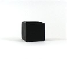 CERAMIC CUBE 5.5X5.5X5"H BLACK