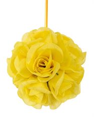 ROSE BALL 5" W/HANGER YELLOW