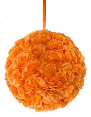 ROSE BALL 15" W/HANGER ORANGE