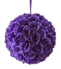 ROSE BALL 15" PURPLE W/HANGER