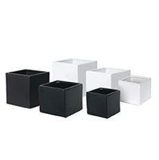 POTTERY 4"H 4X4"O WHITE MATTE