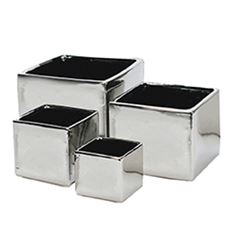 POTTERY SILVER 3X3X3" SQUARE