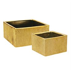 POTTERY 4"H 8X8"O ETCHED GOLD