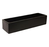POTTERY RECT 12X4X4" BLACK STN