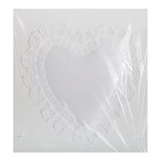 PILLOW SATIN HEART FLAT WHITE
