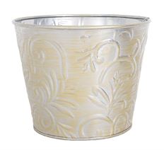 PLANTER 7X6" SILVER IRON
