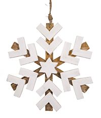 ORNAMENT SNOWFLAKE 12.5" WHI NAT