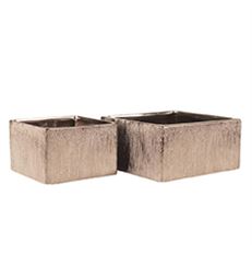 POTTERY 4X6 SQ ETCHED COPPER