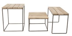 METAL WOOD TABLE RISER SET/3