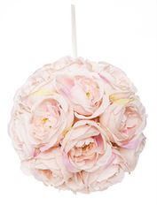 PEONY BALL 10"D PEACH W/HANGER