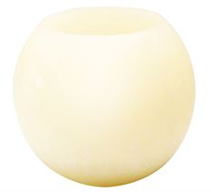 CANDLE BALL 8" LED WAX WHITE