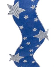 STAR RIBBON 4" BLUE WHITE 5YD