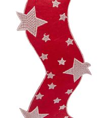 STAR RIBBON 4" RED WHITE 5YD