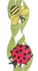 BUG/LEAF 4" GRN/YEL/RED 5YD RIBBON