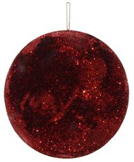ORNAMENT BALL 12" RED TINSEL