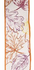 RIBBON 2.5" OAK LEAVES 10YD
