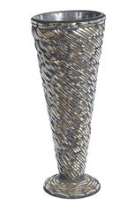 PILSNER VASE 9.5" GLS GOLD/BLA