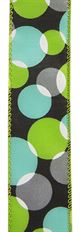 SATIN DOTS 1.5X50Y BL/LI/AQ/GR