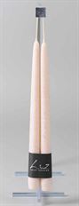 TAPER CANDLE METAL 30CM PEARL X2