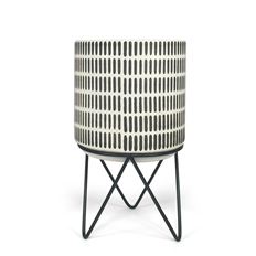 POT W/STAND 10X5.75" BLACK DASH