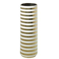 SPADE VASE 12"H 4"O GOLD STRIPE