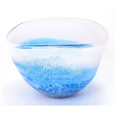 BOWL 5.5" GLASS MARBELIZED OCEAN