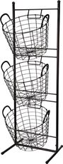 METAL BASKET RACK X3 BLACK