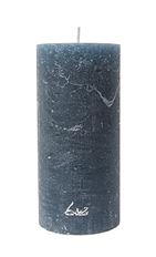 PILLAR CANDLE RUSTIC 15X7CM TEAL