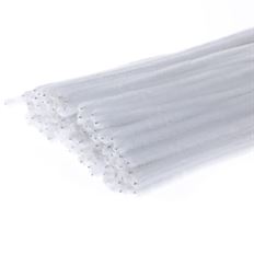CHENILLE STEMS 12" WHITE 100/PK