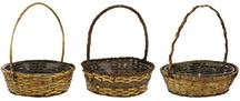 BASKET 12" RATTAN BROWN STN