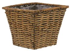 RATTAN POTCOVER SQUARE 8" BROWN