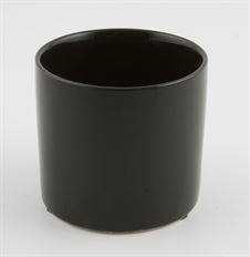 CERAMIC CYLINDER 14CM SHINY BLK