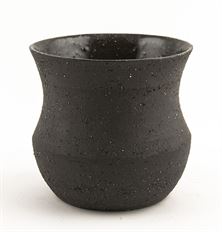CERAMIC ORCHID POT 14CM LUMP BLACK