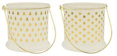 GLASS POT 5" GOLD FROSTED 2/ASST