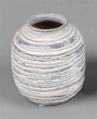 POTTERY BALL VASE 8.5X9.2CM GRAY