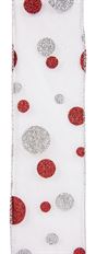 RIBBON DOT MULTI 1.5"X10YD WHT/RGS