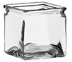VASE SQUARE 4X4X4" CLEAR 12/CS