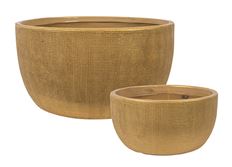 POTTERY BOWLS SHELTER 28CM GOLD