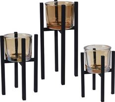 TEALIGHT HOLDERS METAL 3PCS