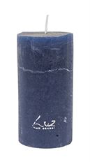 PILLAR CANDLE RUSTIC 15X7CM DK BLUE