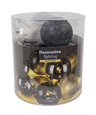 CHRISTMAS BALLS LED 10X 50MM GOLD