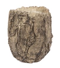 POTTERY VASE  6X5.5" FOSSIL