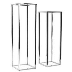 METAL STAND SET 2 30,40" SILVER