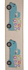 RIBBON LINEN TRUCK/FLOWERS 40 10Y