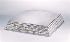 CAKE PLATE SQUARE 21"X5.5" CRY