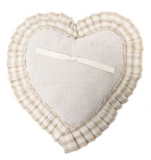 PILLOW HEART LINEN/LACE