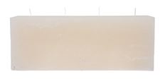 CANDLE RECT W/ 4 WICKS 32CM WHT ASP