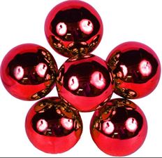 BALL GLASS 50MM SHINY RED 24/P