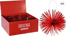HANGING STAR BALL FOIL 15CM RED