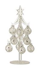 TREE W/BAUBLES 10X21CM SILVER